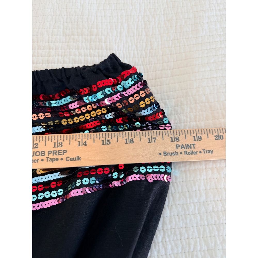 Carolina K Black Sequin Strapless Jumpsuit Multi Color Boho Bandeau One Piece - Picture 5 of 10